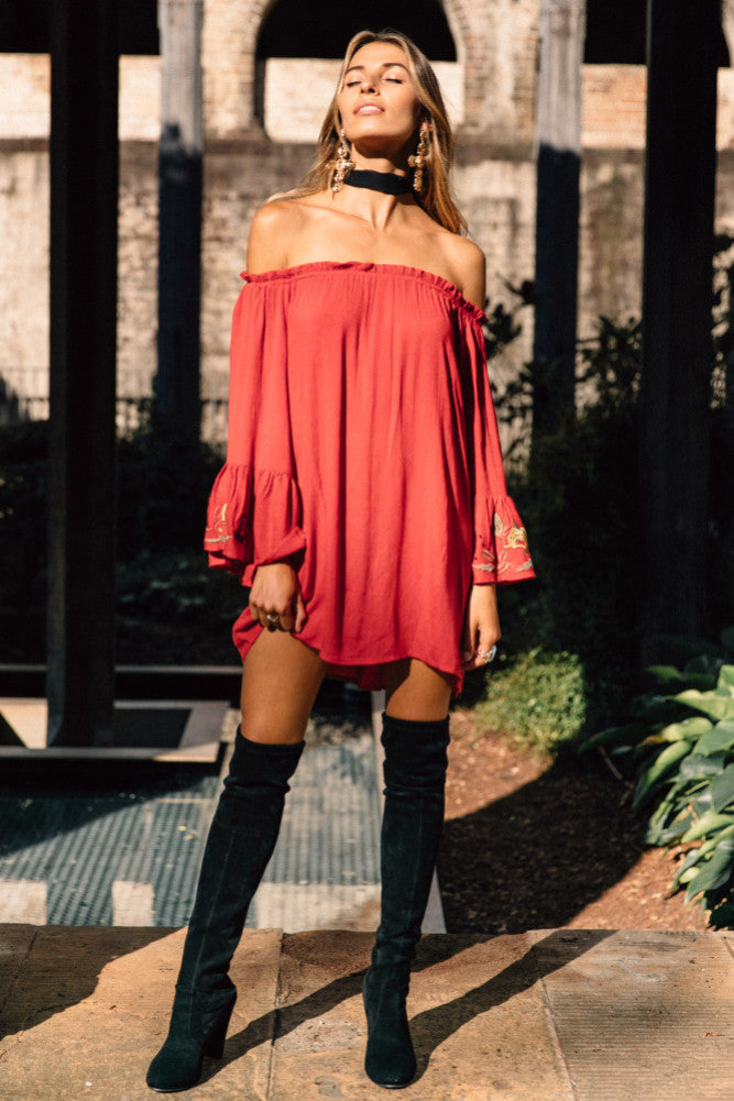 Abbey Lee Dress Rust-Trogz