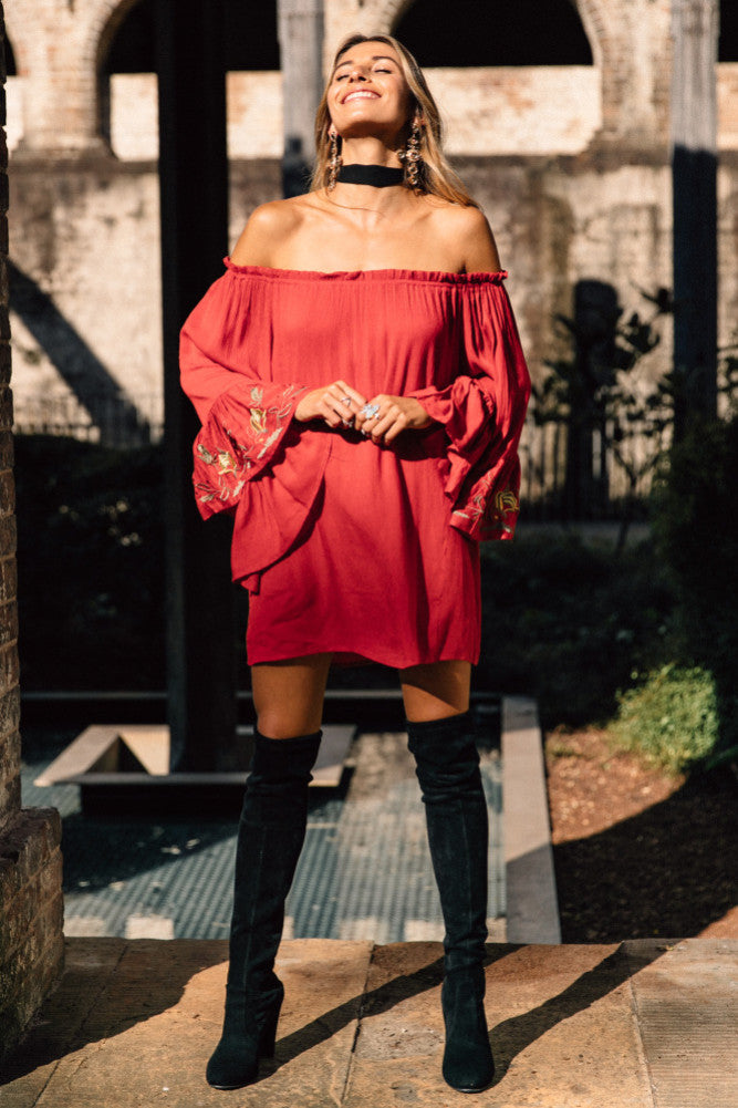 Abbey Lee Dress Rust-Trogz