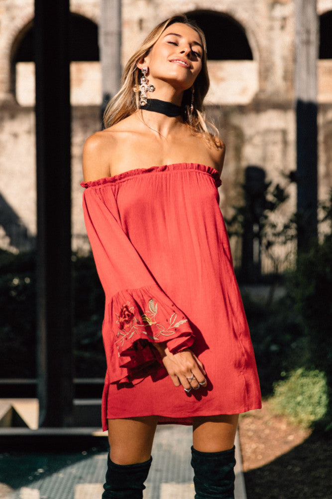 Abbey Lee Dress Rust-Trogz