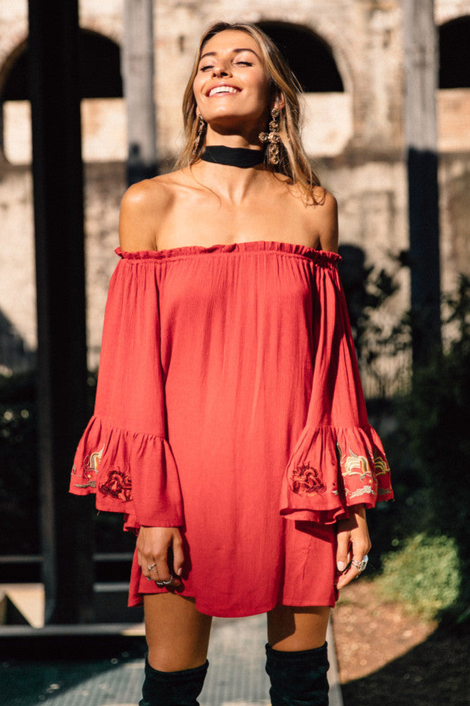 Abbey Lee Dress Rust-Trogz