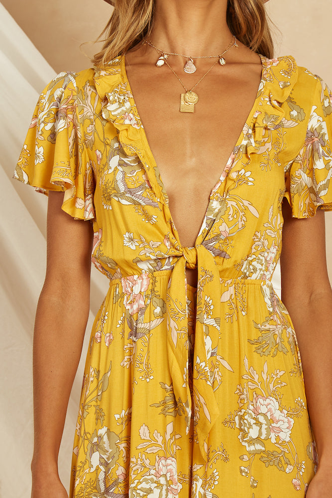 Aztec Jumpsuit Mustard-Trogz