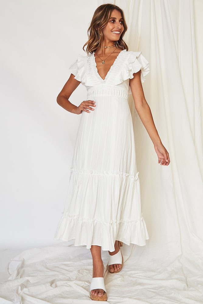 Aphrodite Midi Dress White-Trogz