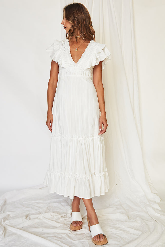 Aphrodite Midi Dress White-Trogz