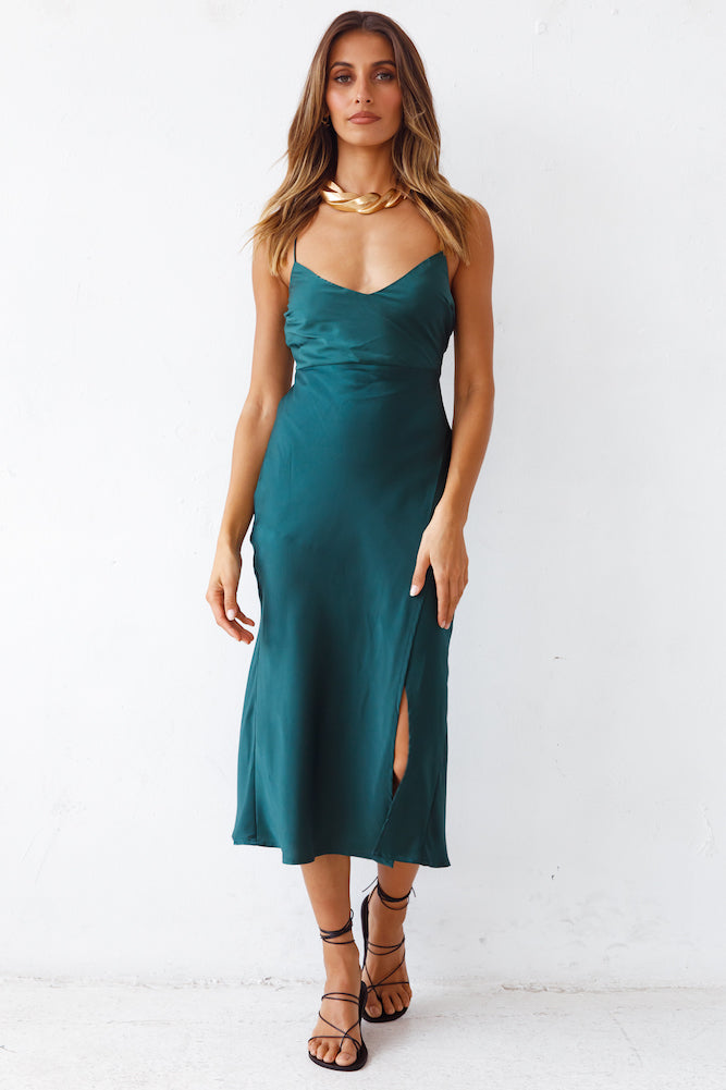 Autumn Valley Midi Dress Forest Green-Trogz