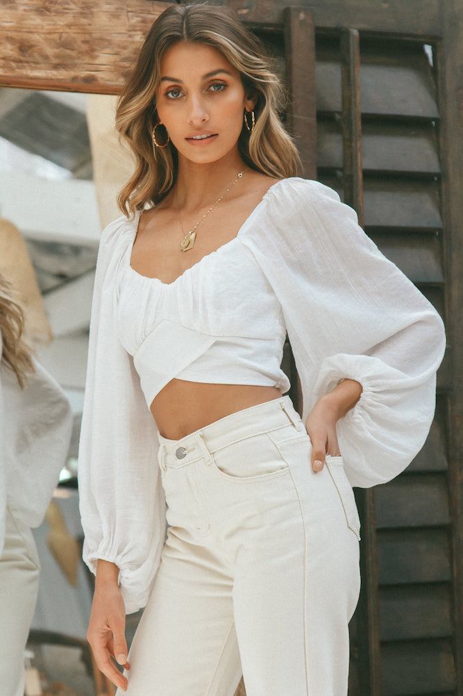 Bora Bora Beach Hut Crop Top White-Trogz