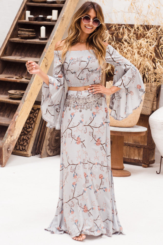 Amelie Maxi Skirt Grey-Trogz