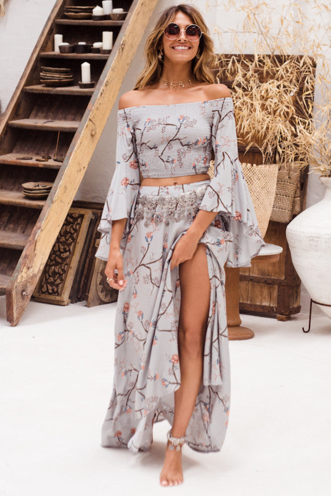 Amelie Maxi Skirt Grey-Trogz