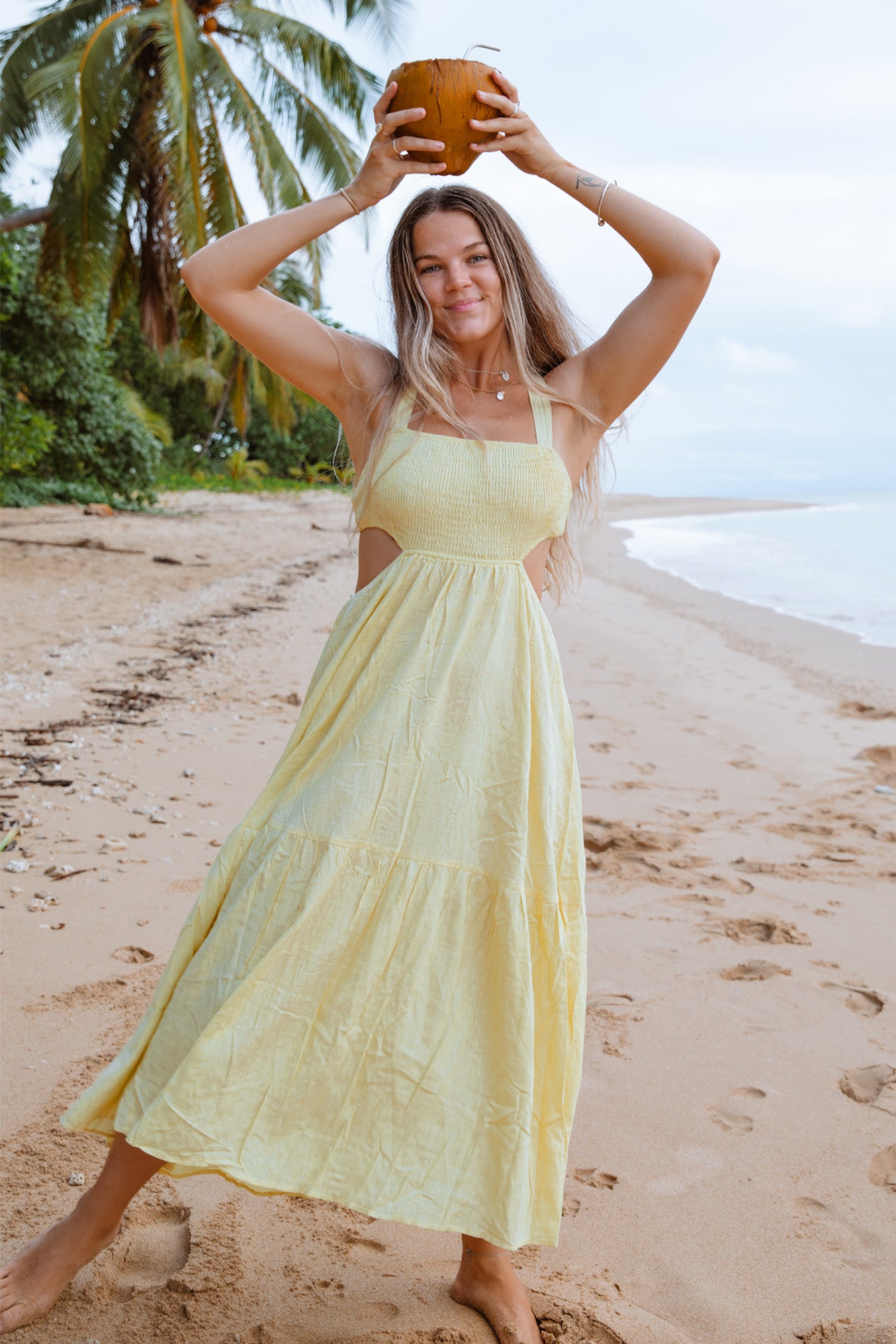 Blink Twice Maxi Dress Yellow-Trogz