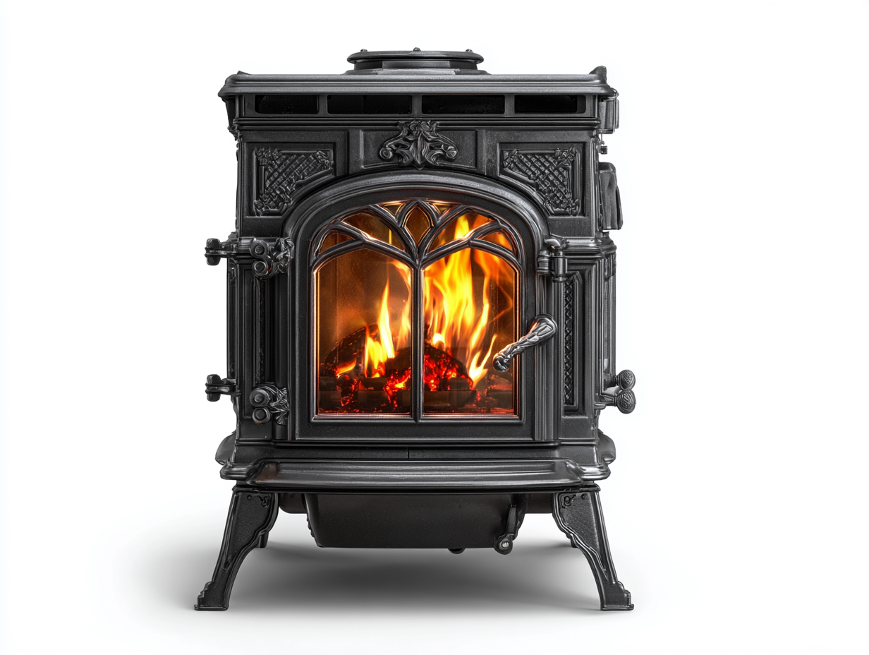 Cheminée électrique fonte décor sculpté 60x45x70 cm - noir - style classique-Cottamyyard