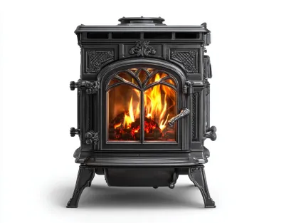 Cheminée électrique fonte décor sculpté 60x45x70 cm - noir - style classique-Cottamyyard