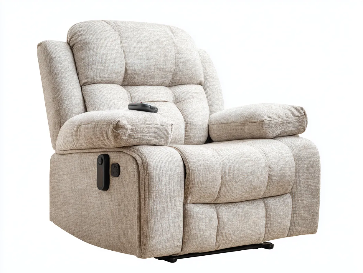 Fauteuil relax électrique en tissu 90x95x105 cm - Beige - confort rembourré moderne-Cottamyyard