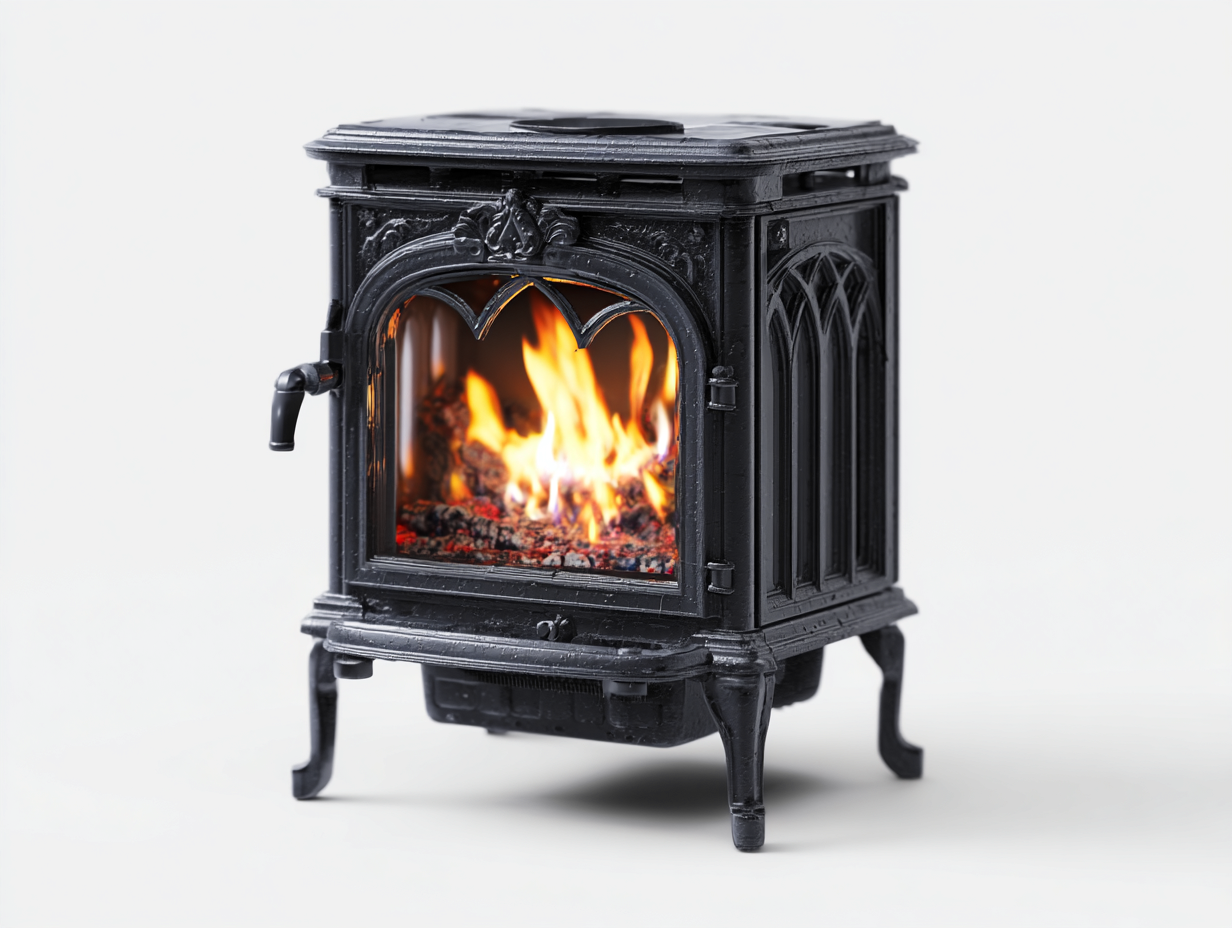 Cheminée électrique sur pied effet flamme 45x30x55 cm - Noir - style classique décoratif-Cottamyyard