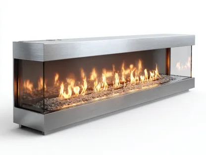 Cheminée électrique encastrable panoramique 150x30x45 cm - usage intérieur - argent - design moderne-Cottamyyard