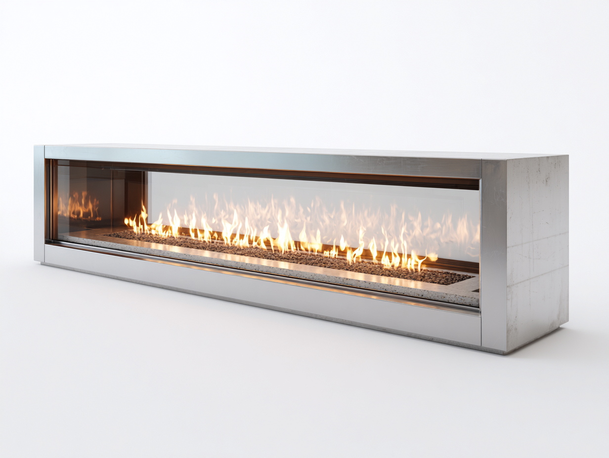 Cheminée électrique encastrable design linéaire 180x35x45 cm - Gris - Foyer décoratif moderne pour intérieur-Cottamyyard
