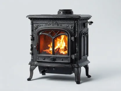 Cheminée électrique style poêle en fonte 55x45x70 cm - usage intérieur - noir - design classique-Cottamyyard