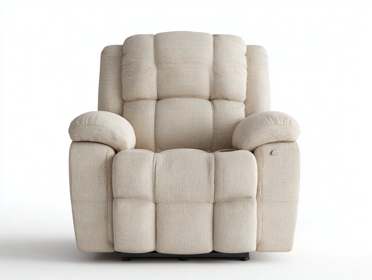 Fauteuil relax en tissu 90x95x105 cm - usage intérieur - beige - confort ergonomique-Cottamyyard