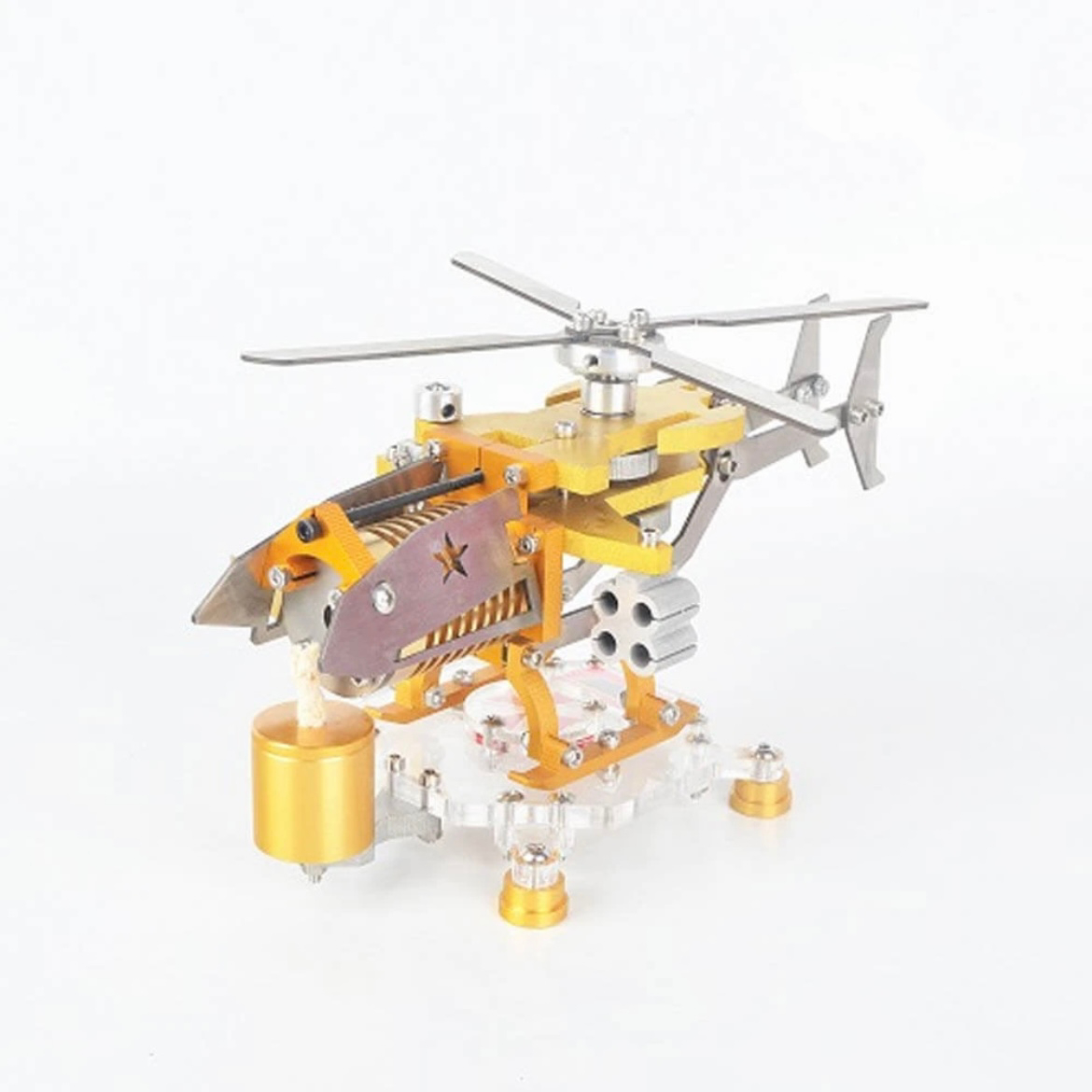 Fire absorbing Stirling helicopter