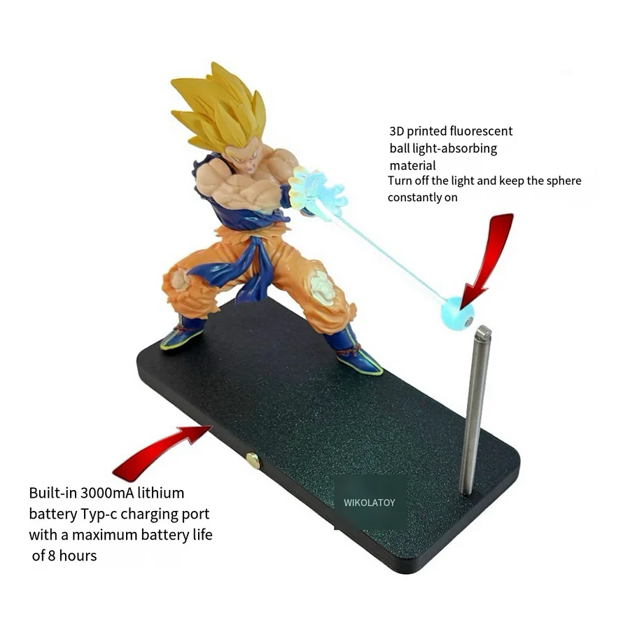 Dragon Ball Goku Kamehameha Floating Night Light – USB Rechargeable