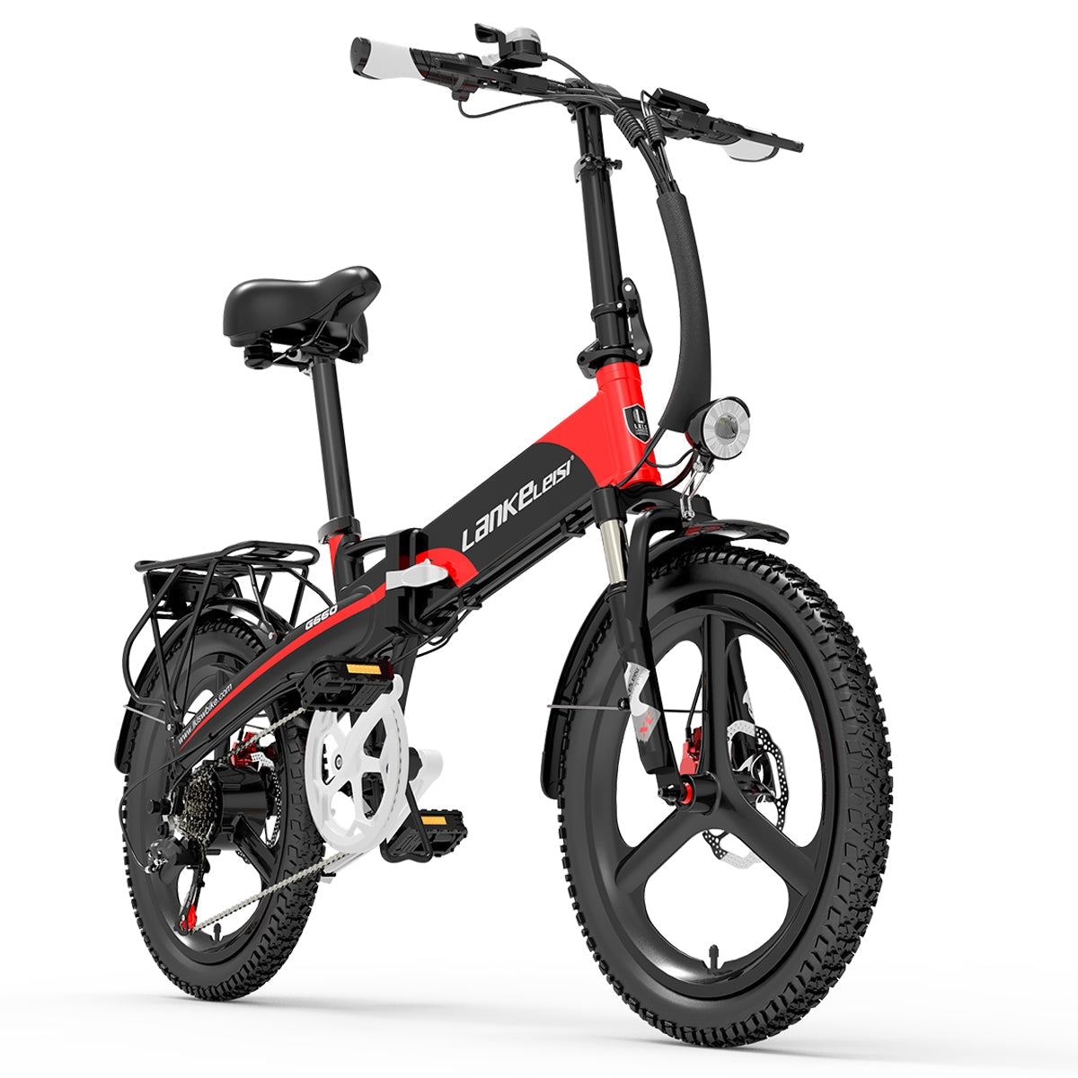 Lankeleisi G660 Folding Electric City Bike 500W Motor 48V 12.8Ah Lithium Battery 35KM Speed 110Km Mileage