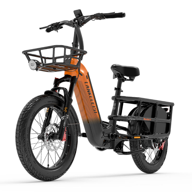 Lankeleisi Wombat-1 1000W 20" Electric Bike 960Wh Longtail Cargo E-Bike With Torque Sensor 48V 20Ah Battery
