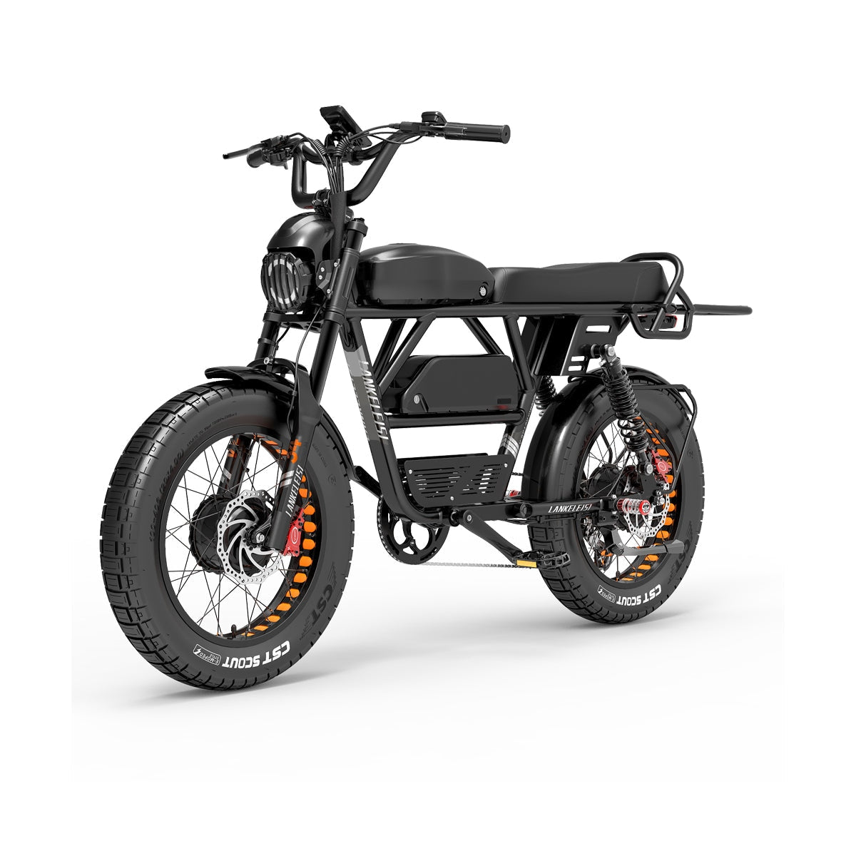 Lankeleisi X-Black Knight 1000W*2 Dual Motor 48V 45Ah Samsung Lithium Battery 20*4.0'' Tires 280KM Maximum Battery Life 48km/h Max Speed