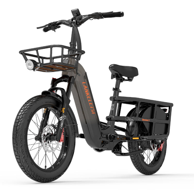 Lankeleisi Wombat-1 1000W 20" Electric Bike 960Wh Longtail Cargo E-Bike With Torque Sensor 48V 20Ah Battery