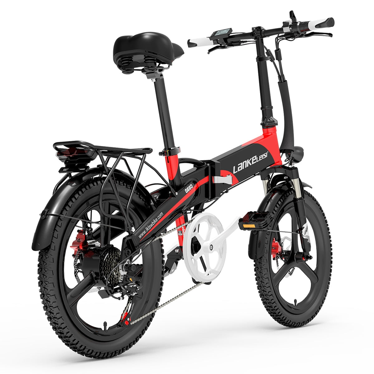 Lankeleisi G660 Folding Electric City Bike 500W Motor 48V 12.8Ah Lithium Battery 35KM Speed 110Km Mileage