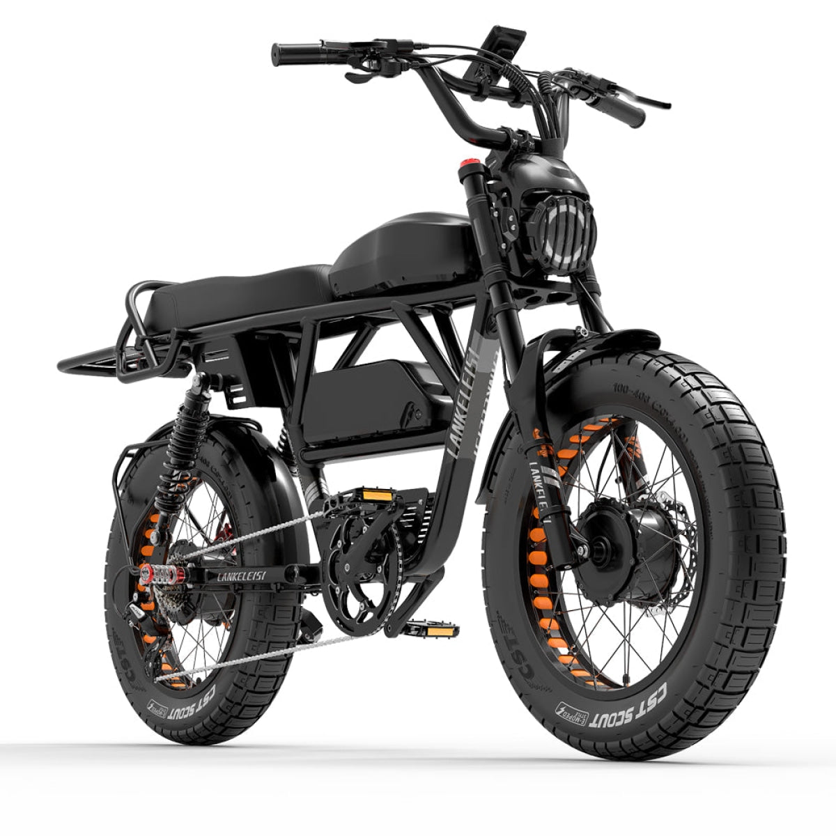 Lankeleisi X-Black Knight 1000W*2 Dual Motor 48V 45Ah Samsung Lithium Battery 20*4.0'' Tires 280KM Maximum Battery Life 48km/h Max Speed