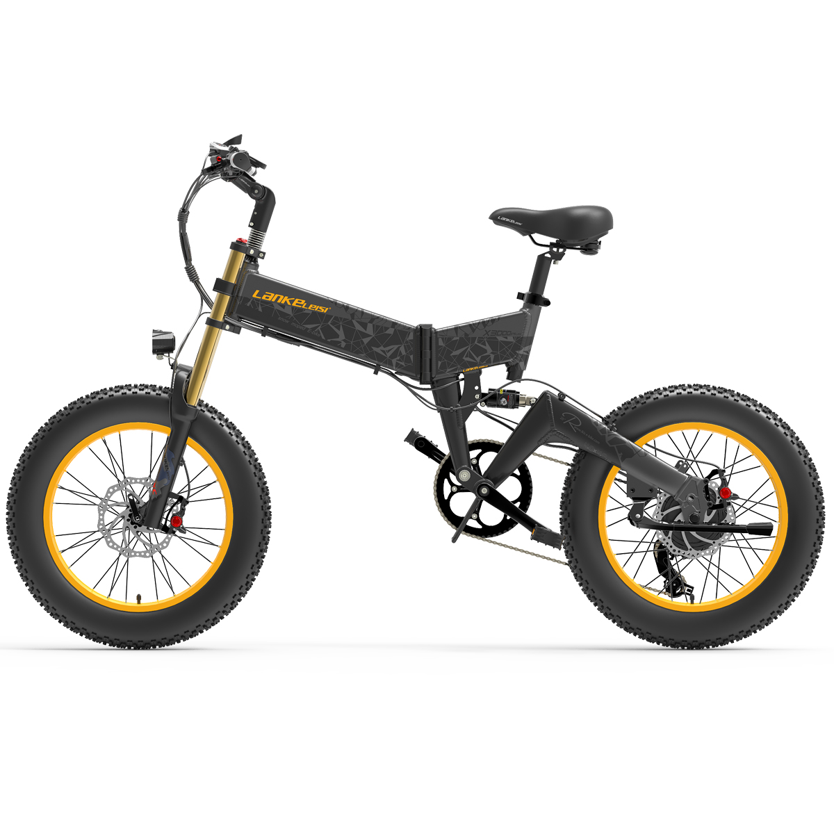 Lankeleisi X3000 Plus Big front fork 48V 1000W Motor 17.5Ah Battery 45Km/h Speed 120Km Mileage Folding Electric Mountain Bike