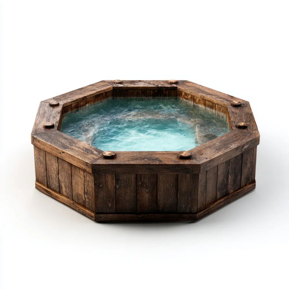 Vasca Idromassaggio in Legno 180x180x70 cm - Design Tradizionale