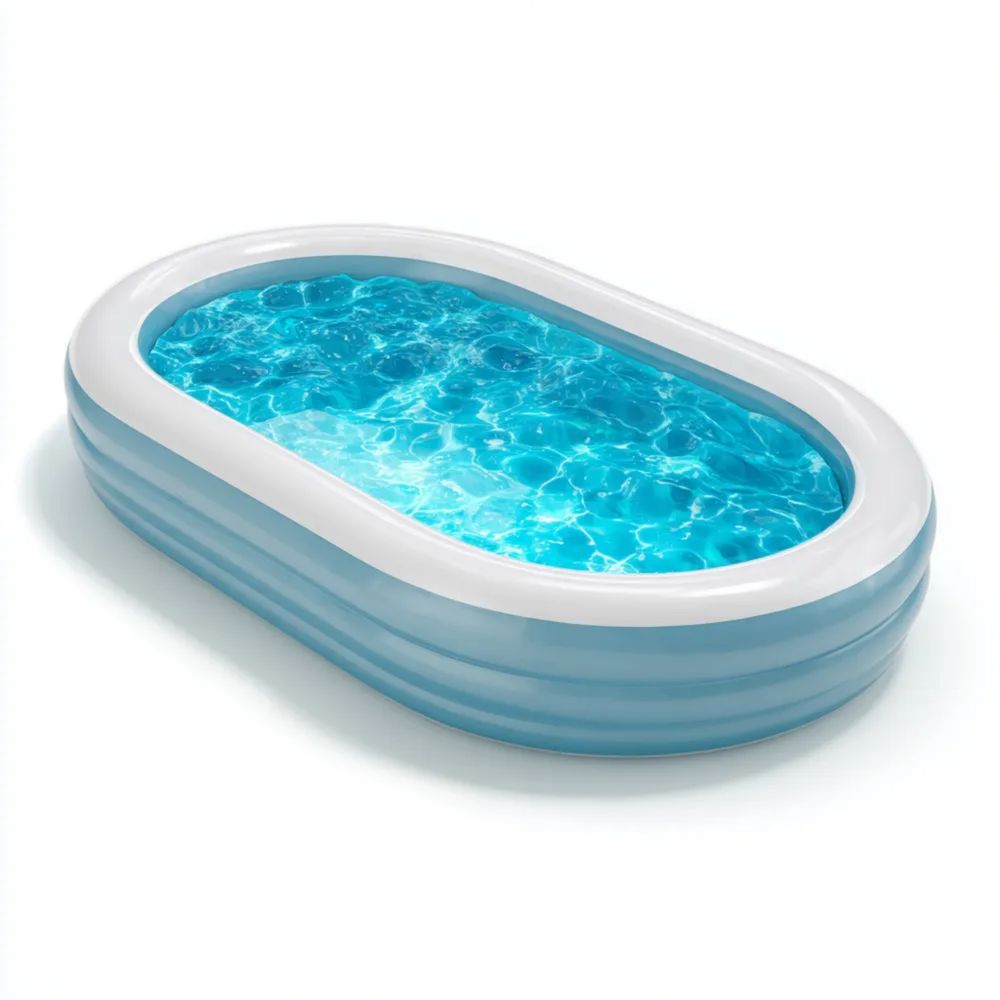 Piscina gonfiabile ovale 262x175x56 cm in PVC - Blu/Bianco