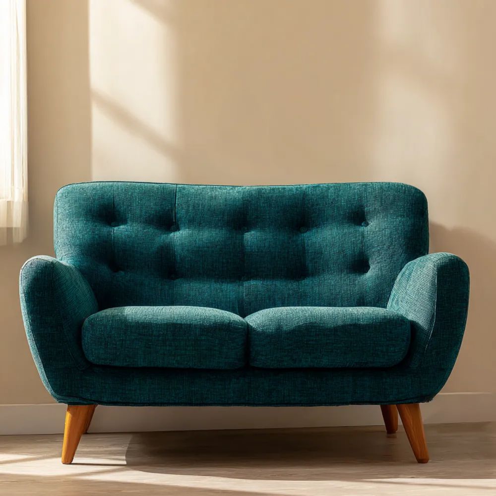 Divano a due posti 120x75x85 cm Verde Smeraldo - Stile Retrò