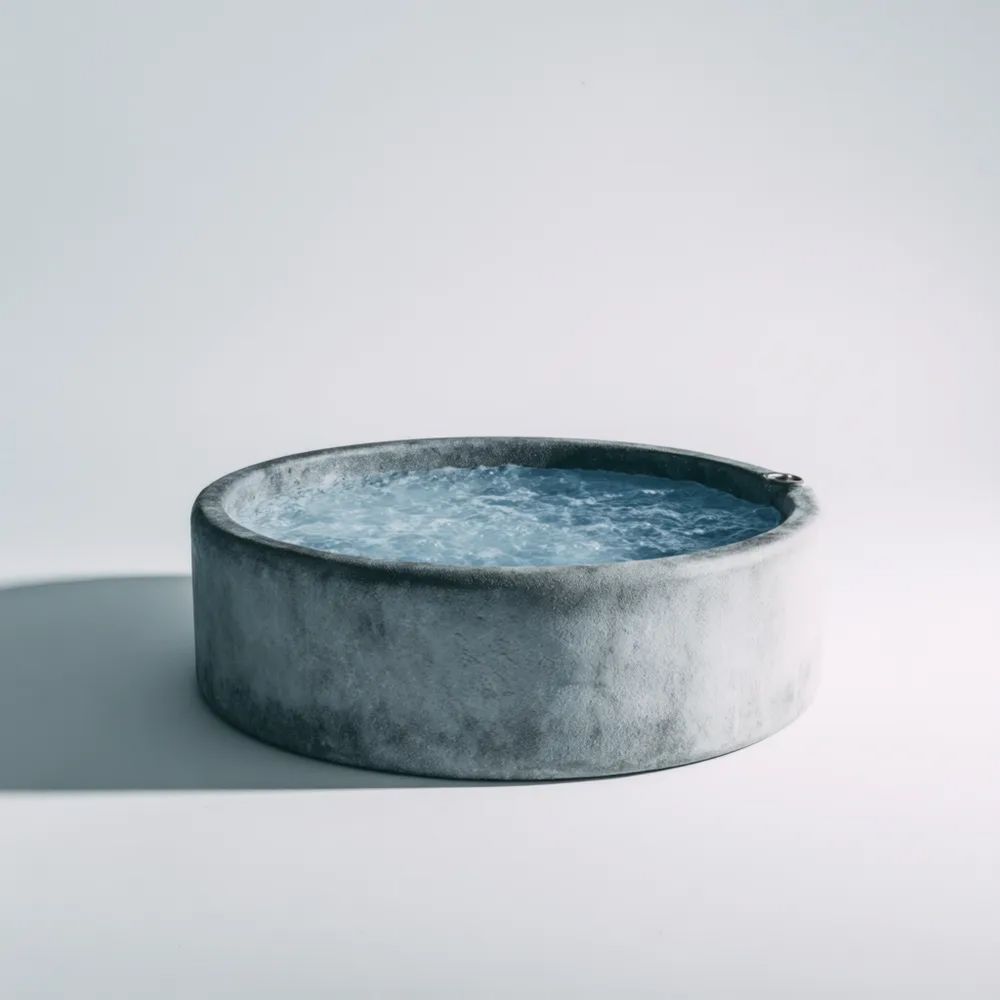 Piscina Rotonda in Cemento 200x200x60 cm – Grigio – Design Moderno
