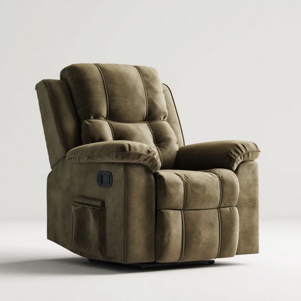 Poltrona Reclinabile Tessuto 85x90x100 cm - Verde Oliva