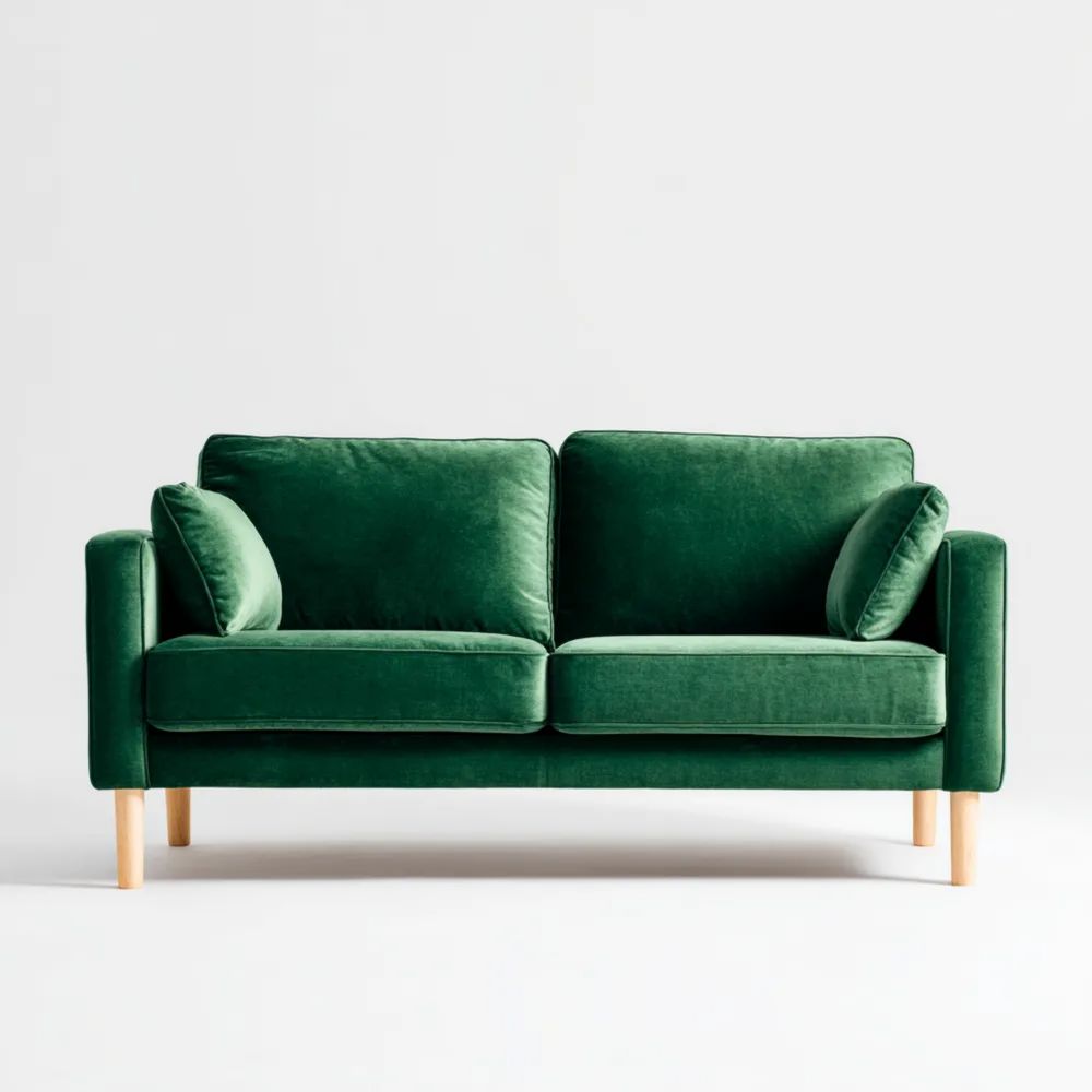 Divano a due posti in velluto 150x80x85 cm - Verde - Design moderno