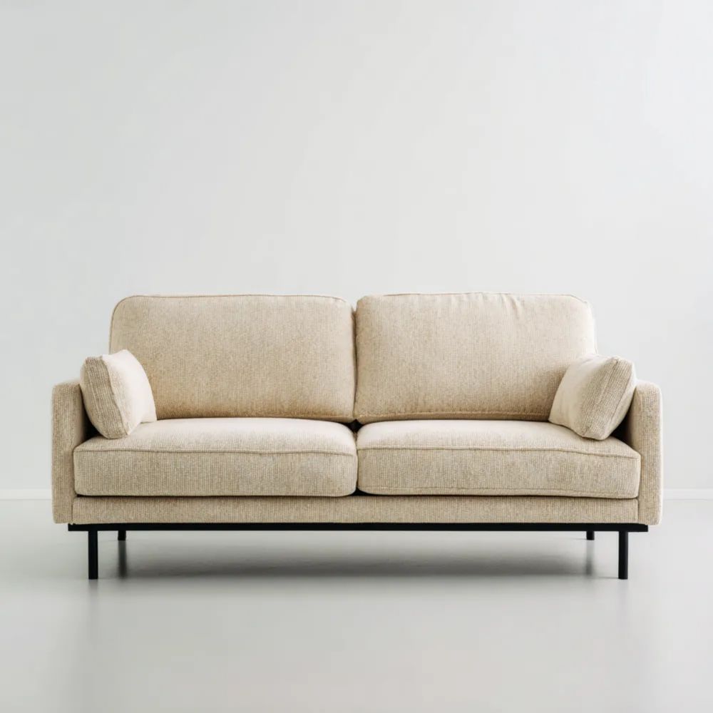 Divano a due posti in tessuto (180x90x80 cm) - Beige - Design moderno