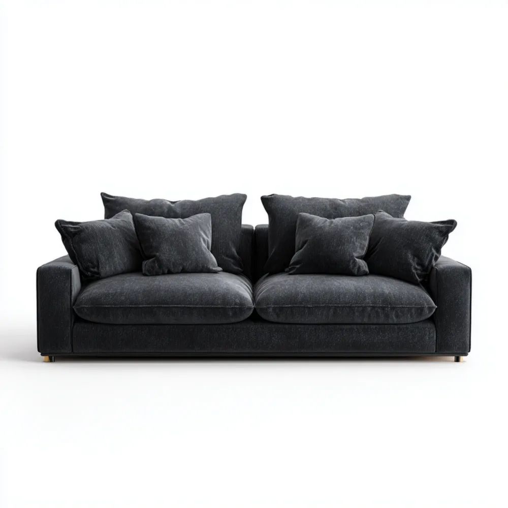 Divano a due posti velluto 180x95x85 cm - Antracite - design moderno