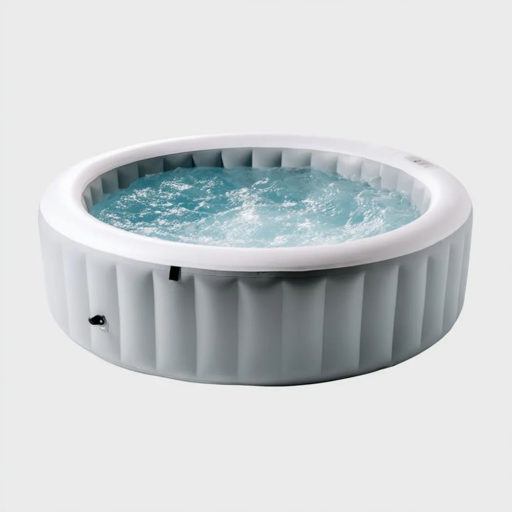 Vasca Idromassaggio Gonfiabile 185x185x65 cm - PVC - Grigio - Relax Domestico