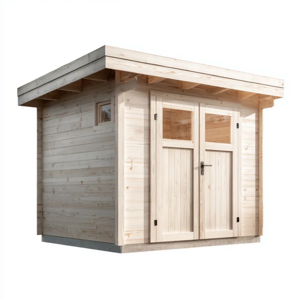 Holz Gerätehaus 200x150x210 cm - Naturholz - Modernes Design