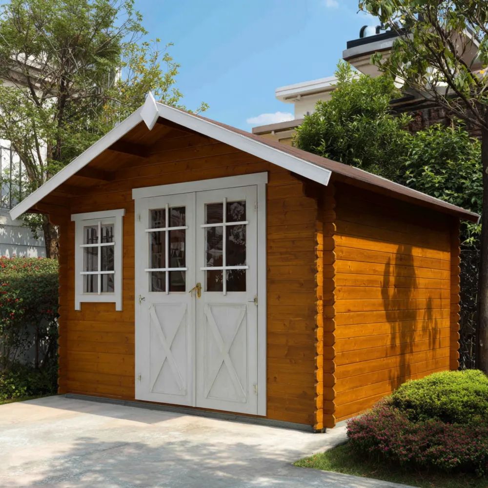 Gartenschuppen Holz 300x250x220 cm – Natur – Traditionelles Design