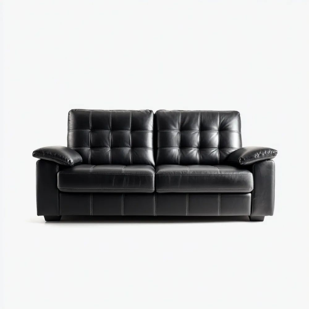 2-Sitzer-Sofa Kunstleder 150x85x90 cm - Schwarz - Modernes Design