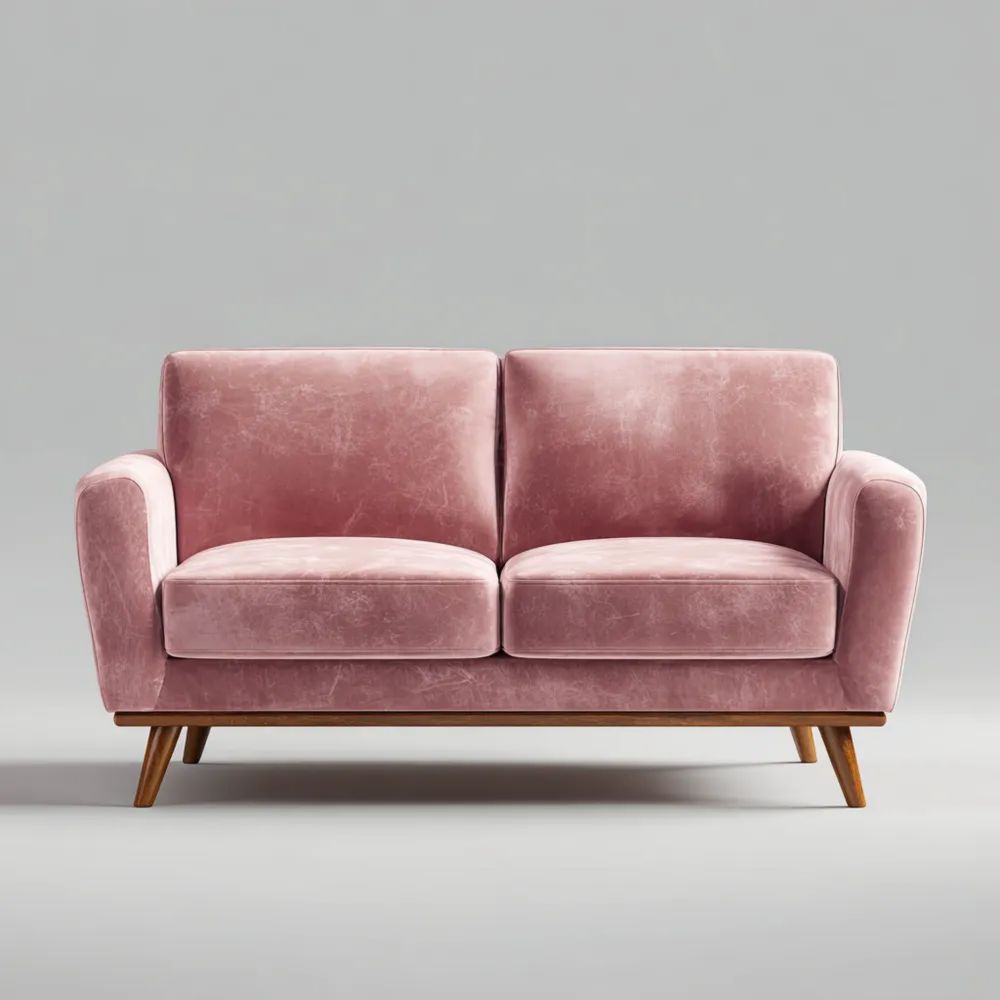 2-Sitzer-Sofa Samtbezug 150x85x80 cm - Rosa - Skandinavisches Design