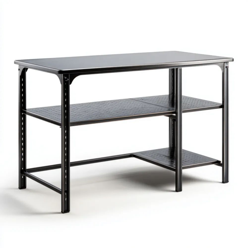 Arbeitstisch aus Metall 120x60x75 cm - Schwarz - Industrielles Design