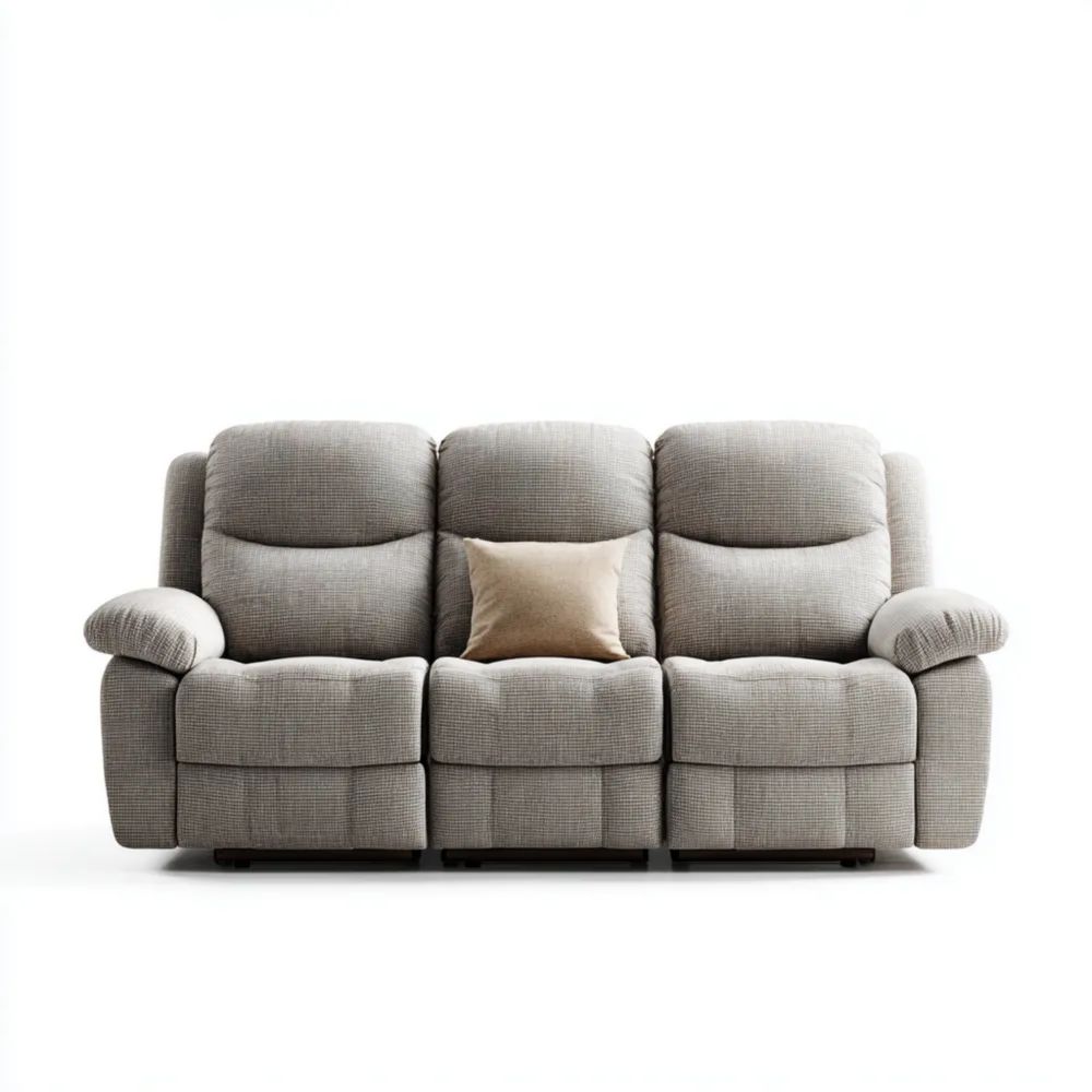 3-Sitzer-Sofa Textil 200x90x100 cm – Hellgrau – Modernes Design