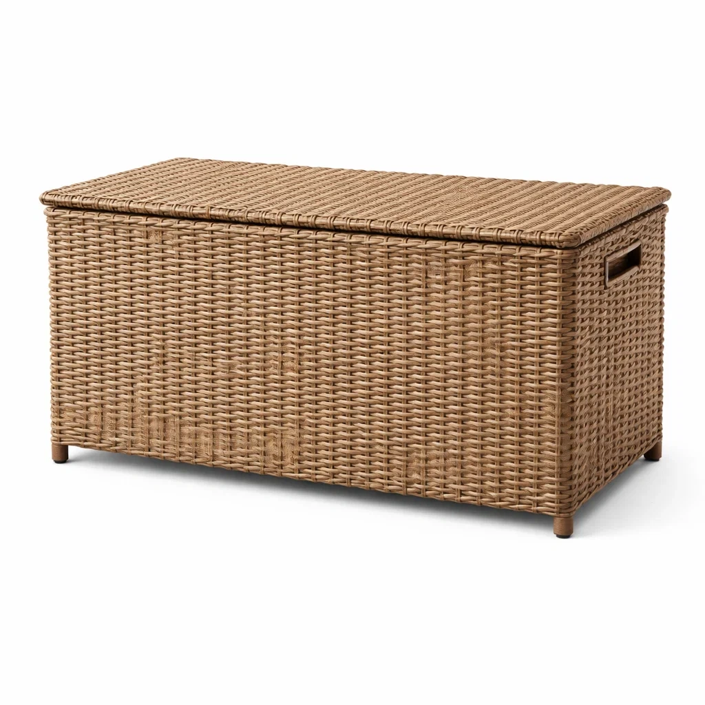 Contenitore in Rattan Sintetico con Struttura in Metallo 120x50x60 cm-COMFORTABLENOOK