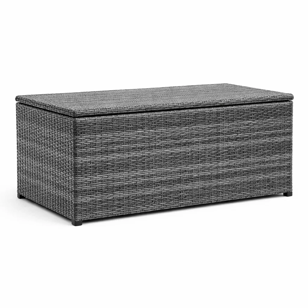 Contenitore da Esterno in Polyrattan Grigio 120x50x50 cm-COMFORTABLENOOK