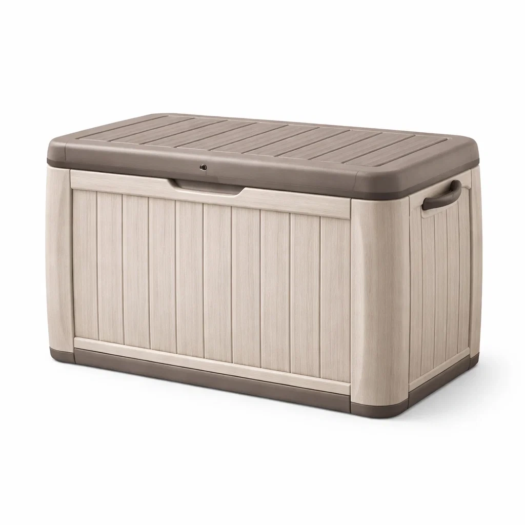 Contenitore in Plastica Marrone e Beige 120x52x58 cm-COMFORTABLENOOK