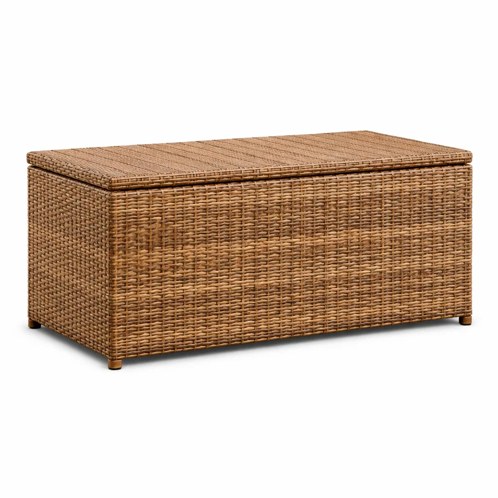 Contenitore in Rattan Marrone con Coperchio 110x50x40 cm-COMFORTABLENOOK