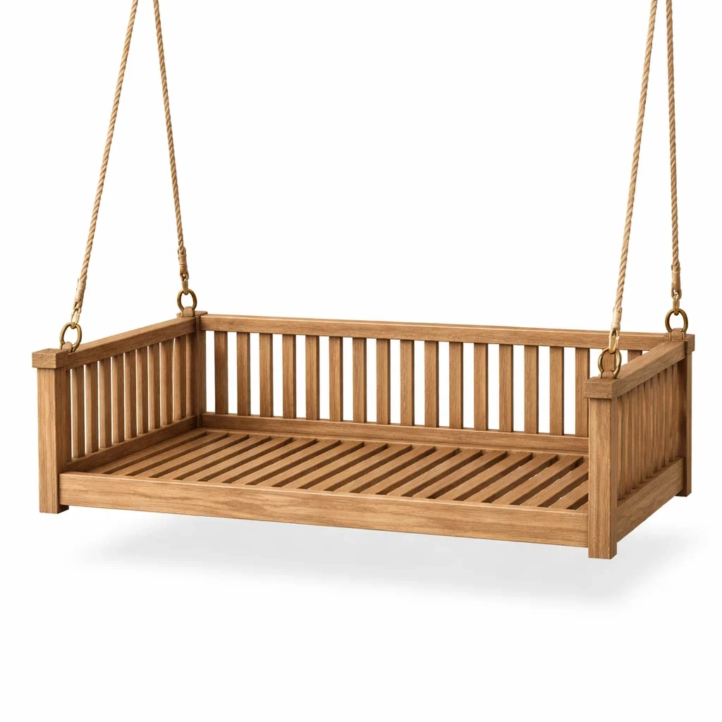 Dondolo da veranda in Legno con Corde-COMFORTABLENOOK