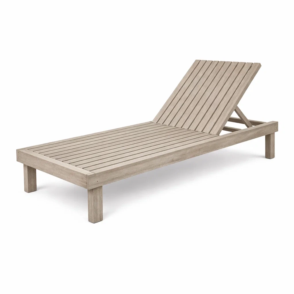 Lettino in Legno Massello Chiaro Regolabile-COMFORTABLENOOK